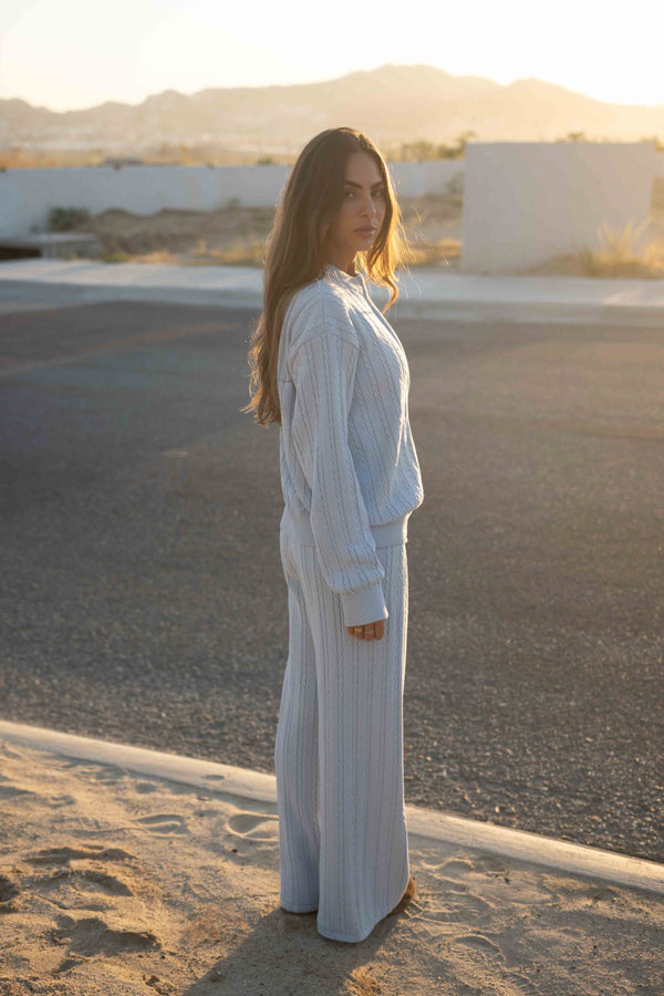 BABY BLUE KNIT PANTS