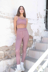 CHECKERED MERLOT LEGGING