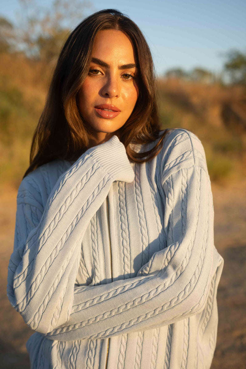 BABY BLUE KNIT PANTS