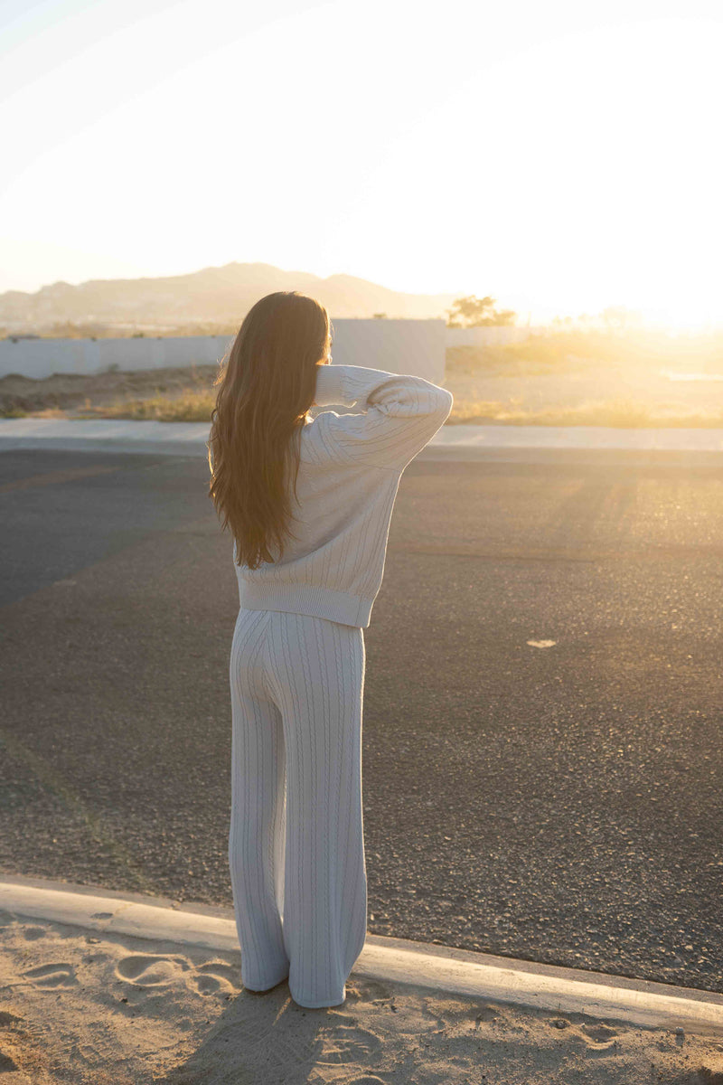 BABY BLUE KNIT PANTS