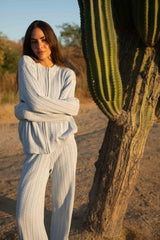 BABY BLUE KNIT PANTS