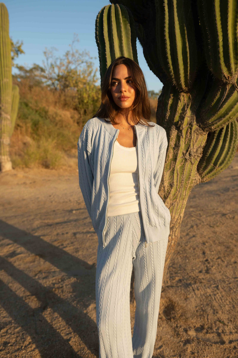 BABY BLUE KNIT PANTS